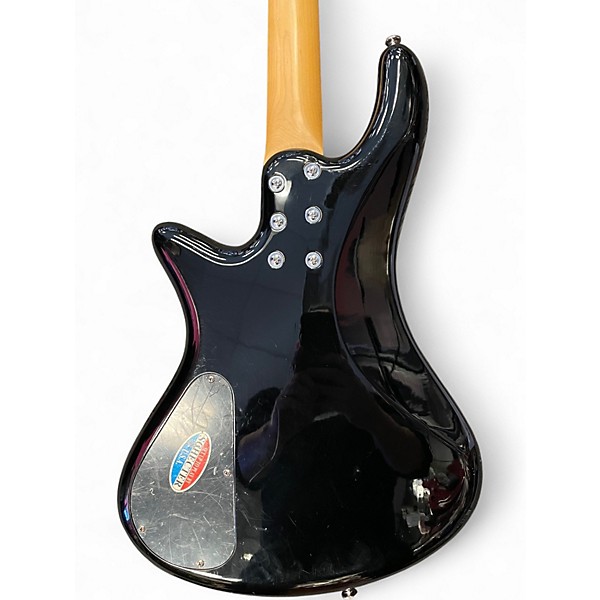 Used Schecter Guitar Research Stiletto Deluxe 4 String Black Electric Bass Guitar