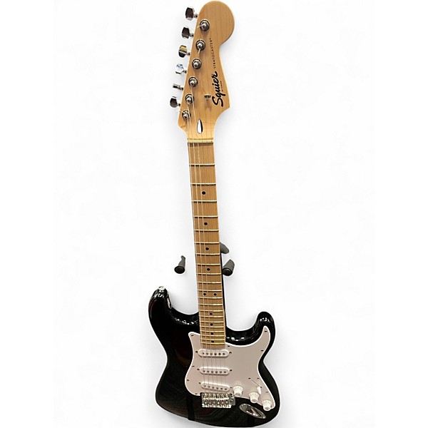 Used Squier Standard Stratocaster Black Solid Body Electric Guitar