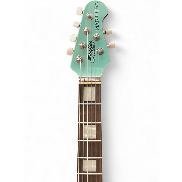 Used Sterling by Music Man MARIPOSA Turquoise Solid Body Electric Guitar