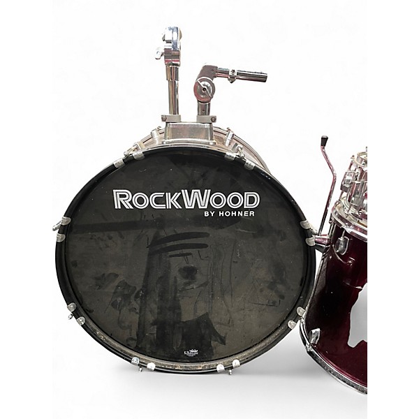 Used Rockwood By Hohner 7 Piece Drum Set Red Drum Kit