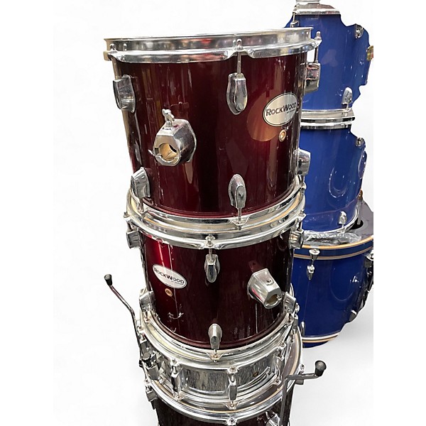 Used Rockwood By Hohner 7 Piece Drum Set Red Drum Kit