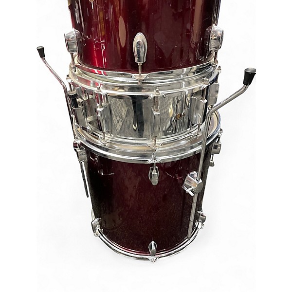 Used Rockwood By Hohner 7 Piece Drum Set Red Drum Kit