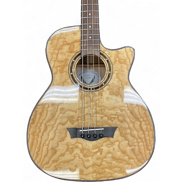 Used Dean EQABA GN quilt natural Acoustic Bass Guitar
