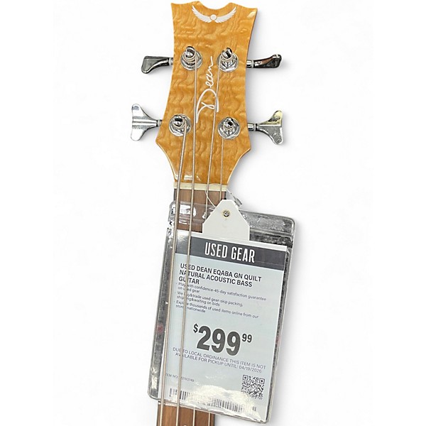 Used Dean EQABA GN quilt natural Acoustic Bass Guitar