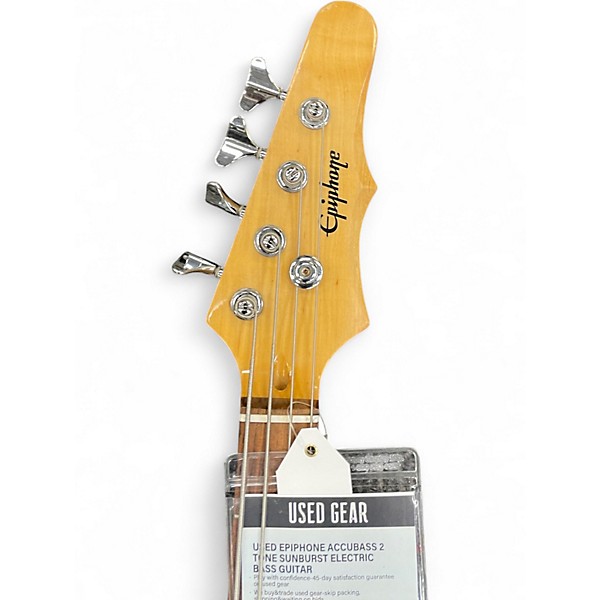 Used Epiphone Accubass 2 Tone Sunburst Electric Bass Guitar