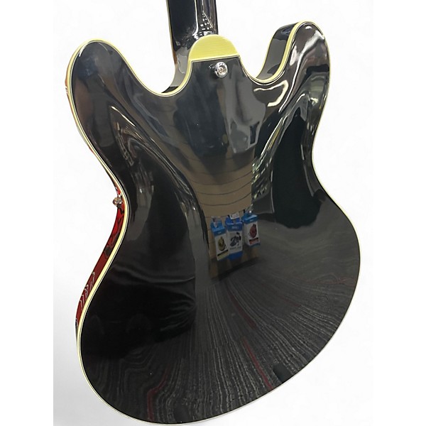 Used Eastman t486 Black Hollow Body Electric Guitar