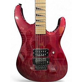 Used Jackson DK2M Dinky Red Ghost Flames Solid Body Electric Guitar