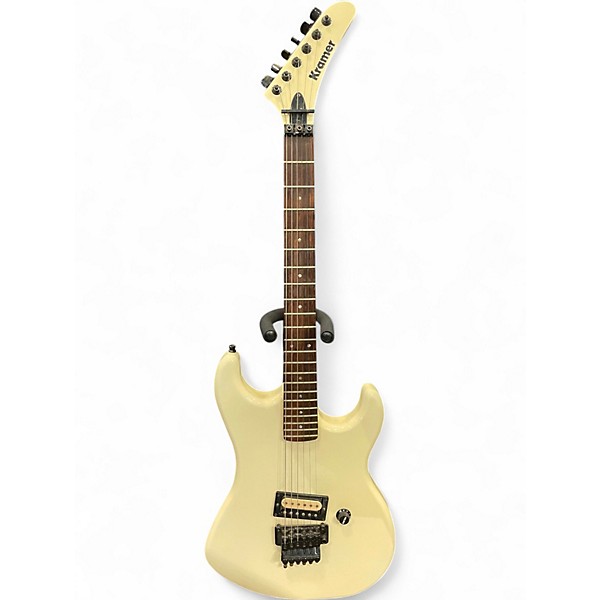 Vintage 1980s Kramer Baretta White Solid Body Electric Guitar