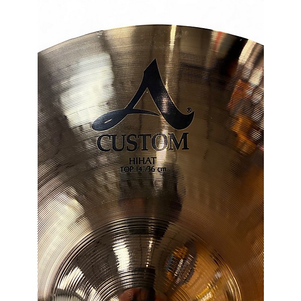 Used 2022 Zildjian 14in A Custom Hi Hat Pair Cymbal