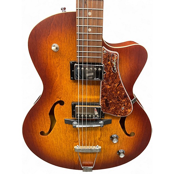 Used Godin 5th Avenue Kingpin II Amber Hollow Body Electric Guitar