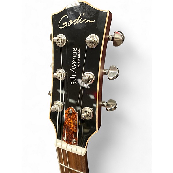 Used Godin 5th Avenue Kingpin II Amber Hollow Body Electric Guitar