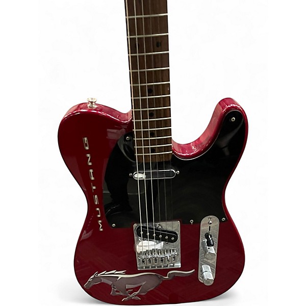Used 2009 Fender Mustang Telecaster Red Chrome with Mustang Logo Solid Body Electric Guitar