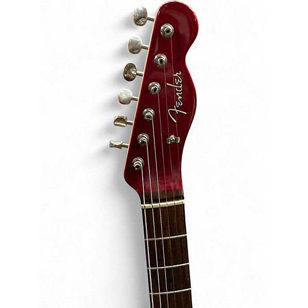 Used 2009 Fender Mustang Telecaster Red Chrome with Mustang Logo Solid Body Electric Guitar