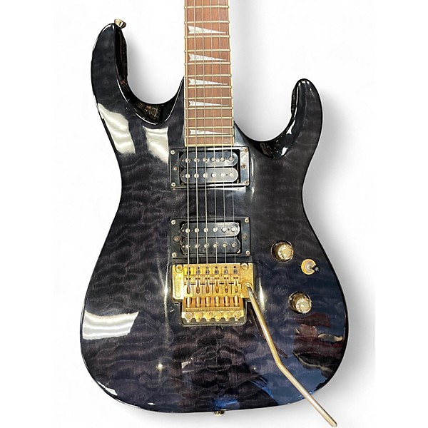 Used Johnson Double Cut Trans Black Solid Body Electric Guitar