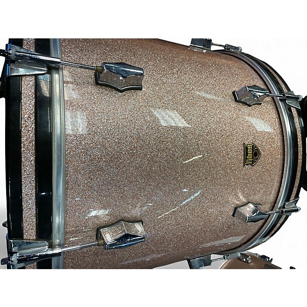 Vintage 1990s Fibes 5 Piece 5 PIECE SHELL PACK PINK SPARKLE Drum Kit