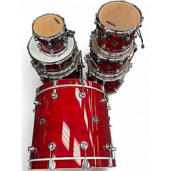 Used 2021 DW 7 Piece PERFORMANCE Candy Apple Red Drum Kit