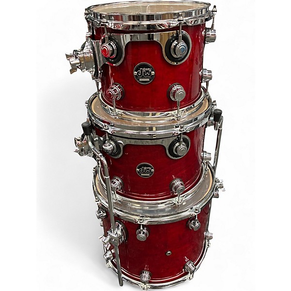 Used 2021 DW 7 Piece PERFORMANCE Candy Apple Red Drum Kit