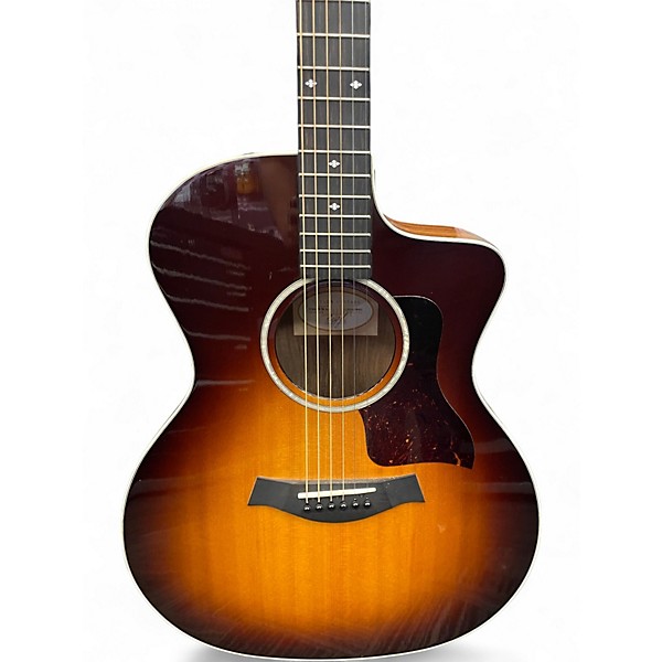 Used Taylor 214CE Deluxe 2 Color Sunburst Acoustic Electric Guitar