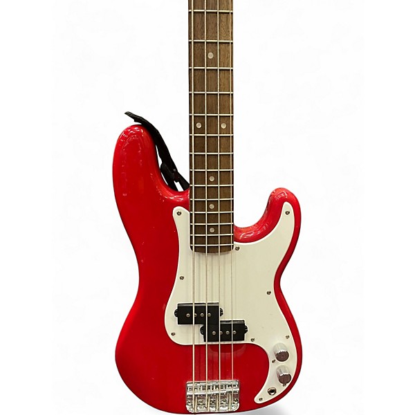 Used Squier Mini Precision Bass Dakota Red Electric Bass Guitar