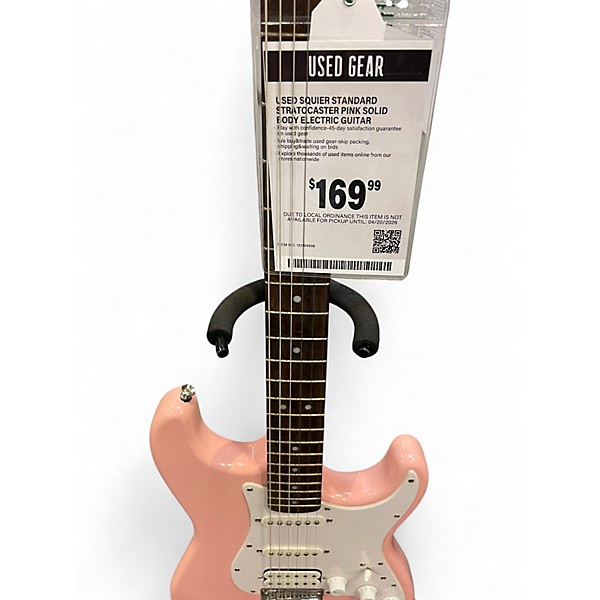 Used Squier Standard Stratocaster Pink Solid Body Electric Guitar