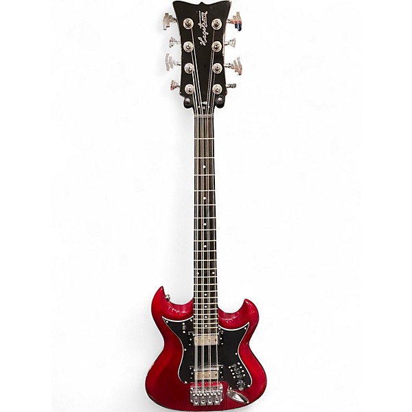 Used Hagstrom H8II Retroscope Cherry Electric Bass Guitar