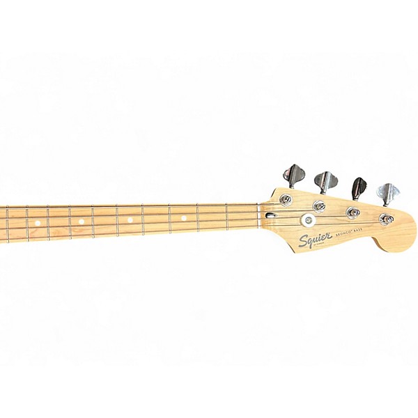 Used Squier Bronco Olympic White Electric Bass Guitar