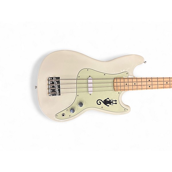 Used Squier Bronco Olympic White Electric Bass Guitar