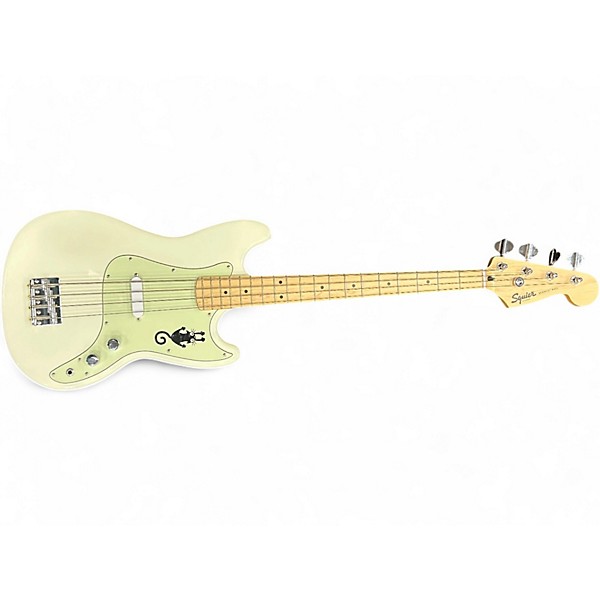 Used Squier Bronco Olympic White Electric Bass Guitar