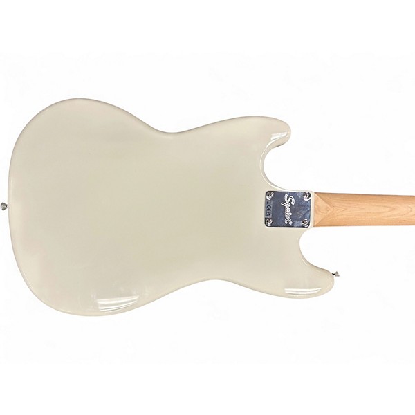 Used Squier Bronco Olympic White Electric Bass Guitar