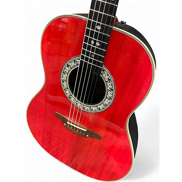 Vintage 1970s Ovation 1112-2 Cherry Acoustic Guitar