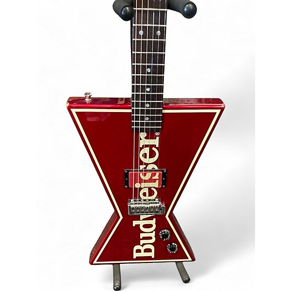 Used Dean BUDWEISER BOWTIE Red Solid Body Electric Guitar