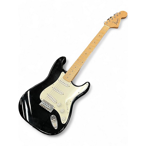 Used Squier Standard Stratocaster Black Solid Body Electric Guitar