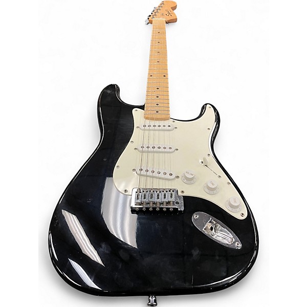 Used Squier Standard Stratocaster Black Solid Body Electric Guitar