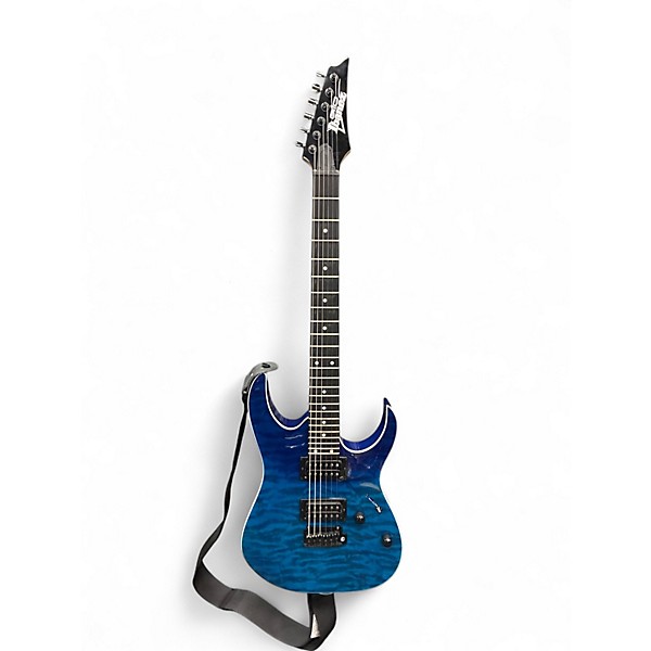 Used Ibanez GRG120QASP Transparent Blue Gradation Solid Body Electric Guitar