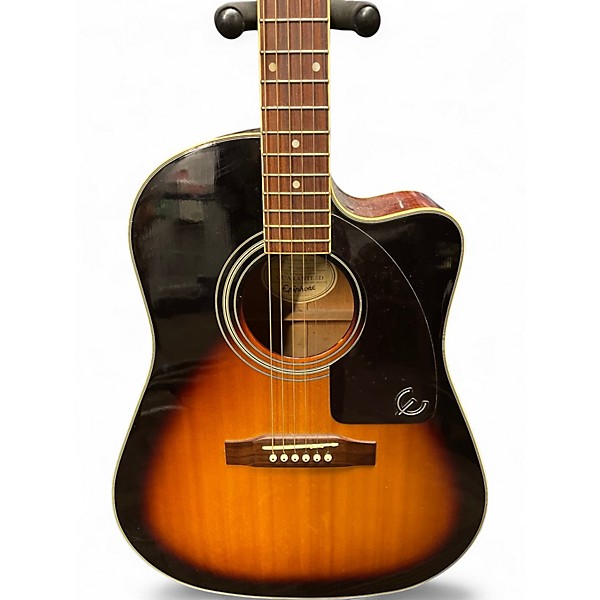 Used Epiphone AJ200SCE 3 Color Sunburst Acoustic Electric Guitar