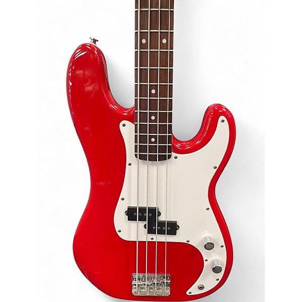 Used Squier Affinity Precision Bass Red Electric Bass Guitar