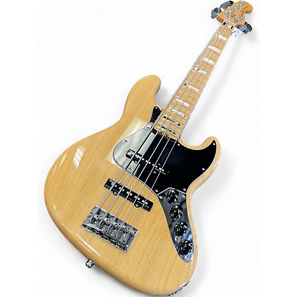 Used Fender American Elite Jazz Bass 5 String Natural Electric Bass Guitar