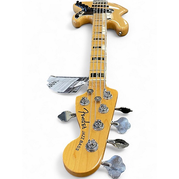 Used Fender American Elite Jazz Bass 5 String Natural Electric Bass Guitar