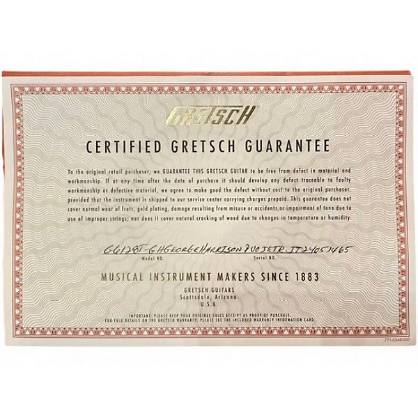 Used 2024 Gretsch Guitars G6128T-GH George Harrison Signature Duo Jet Black Solid Body Electric Guitar