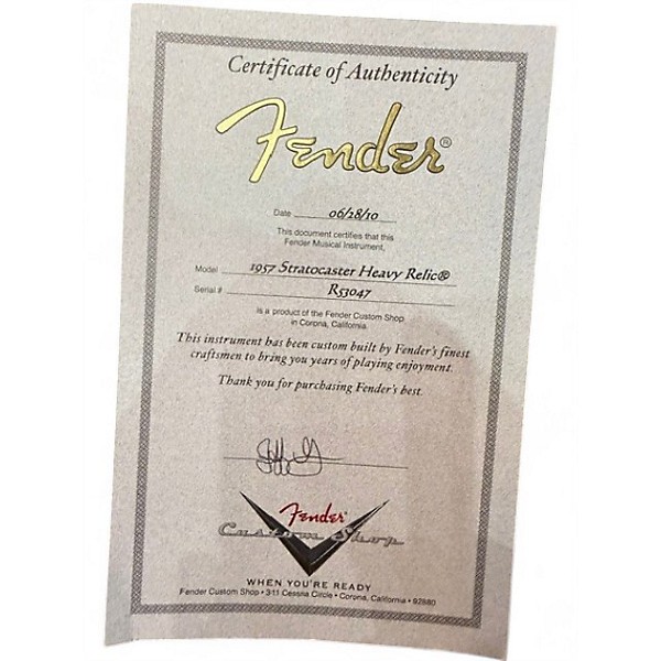 Used 2010 Fender 1957 HEAVY RELIC STRATOCASTER Blonde Solid Body Electric Guitar