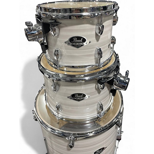 Used Pearl 5 Piece Export New Fusion White Slipstream Drum Kit
