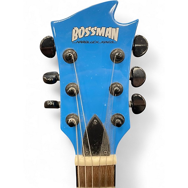 Used HardLuck Kings Bossman Blue Solid Body Electric Guitar