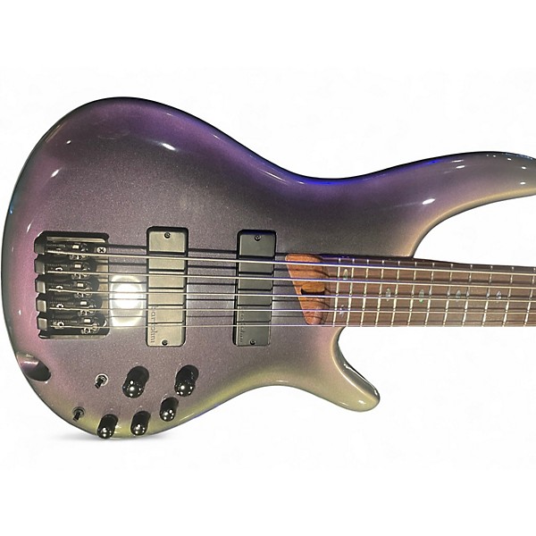 Used Ibanez SR505 5 String black aroura burst Electric Bass Guitar