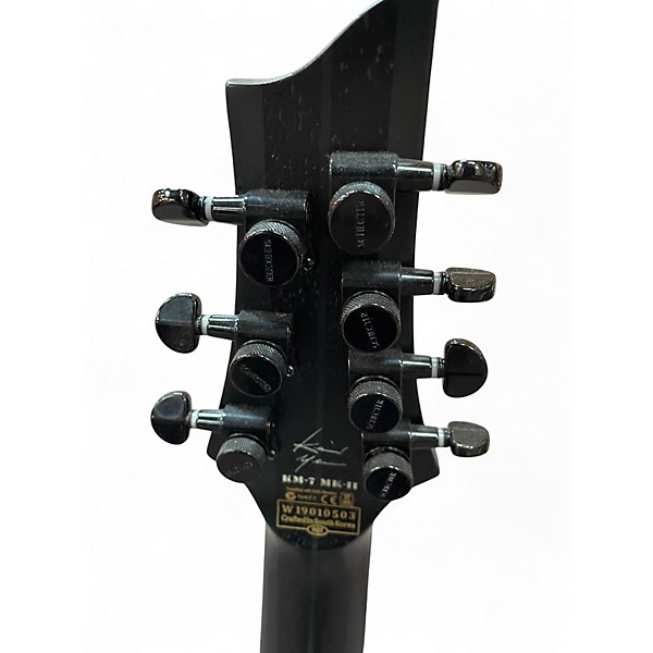 Used Schecter Guitar Research KM-7 MKII SEE THRU BLACK Solid Body Electric Guitar