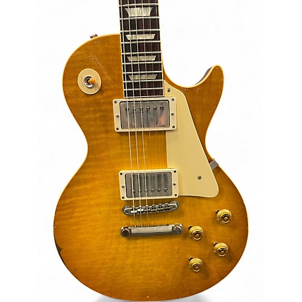 Used Gibson 1959 reissue les paul heavy age murphy lab Honey Burst Solid Body Electric Guitar