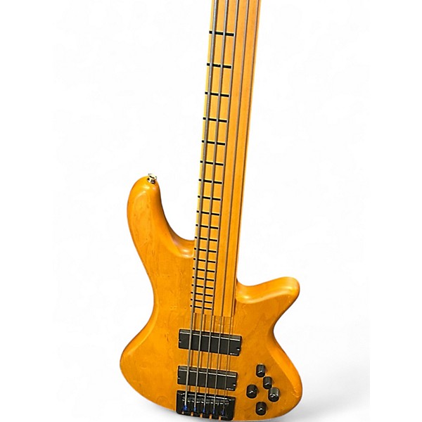 Used Schecter Guitar Research STILETTO 5 SESSION FRETLESS Natural Electric Bass Guitar
