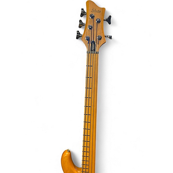 Used Schecter Guitar Research STILETTO 5 SESSION FRETLESS Natural Electric Bass Guitar
