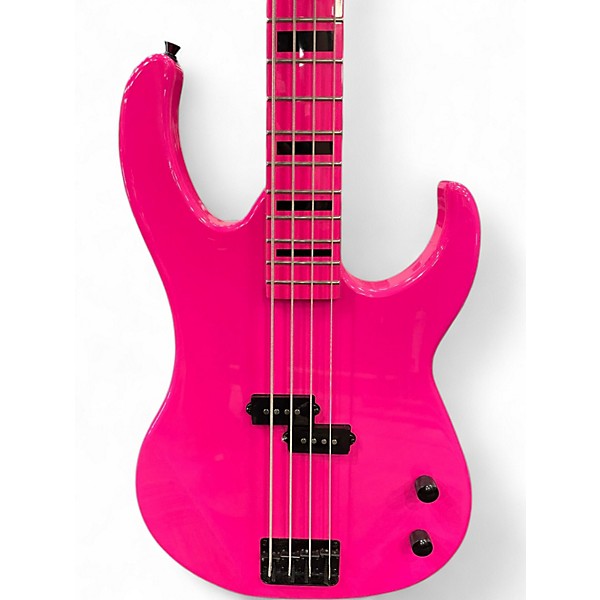 Used Dean Custom Zone 4-String Flourescent Pink Electric Bass Guitar