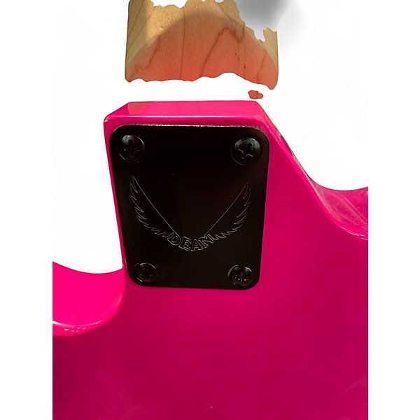 Used Dean Custom Zone 4-String Flourescent Pink Electric Bass Guitar