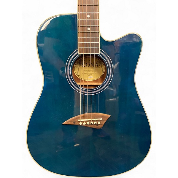 Used Kona K2 Trans Blue Acoustic Electric Guitar